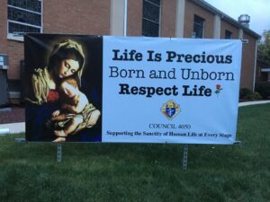Pro Life Banner at Holy Trinity